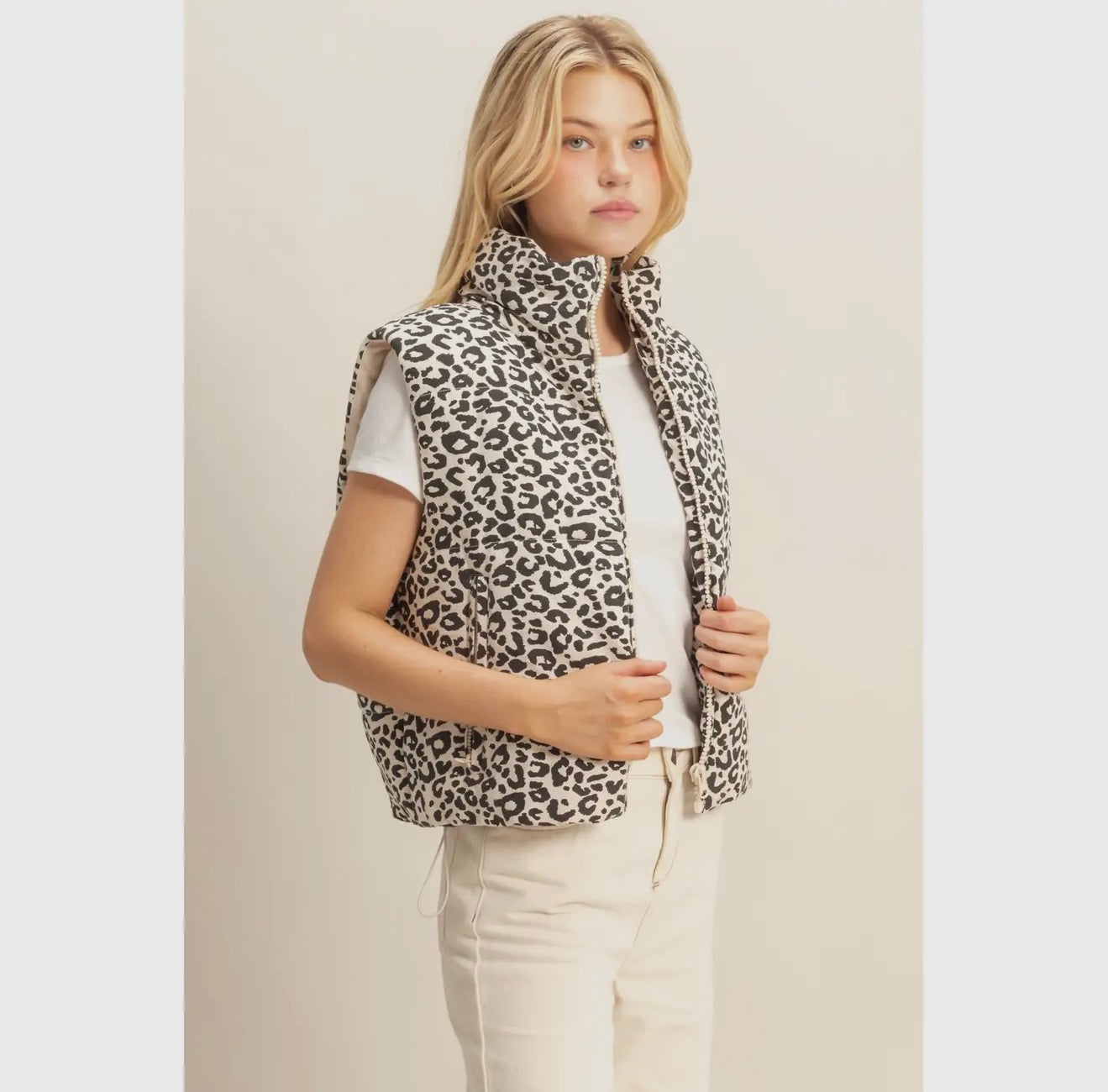 PREORDER: Leopard Print Puffer Vest