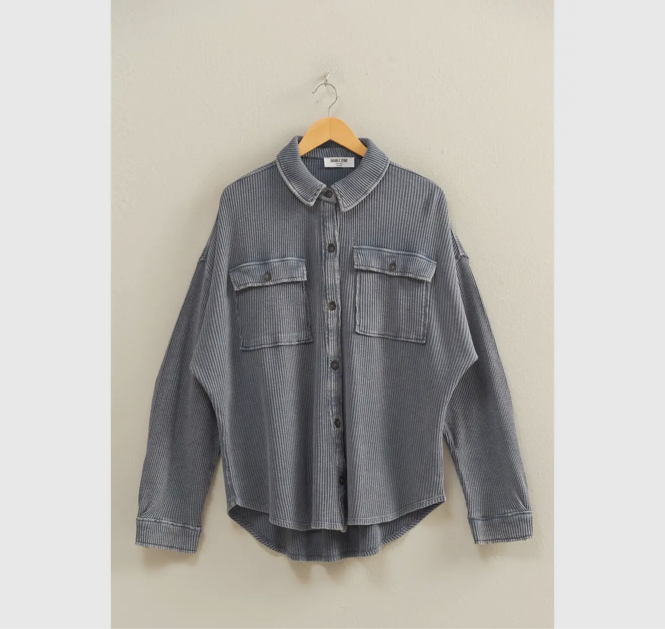 PREORDER: Oversized Mineral Washed Button Up Shacket
